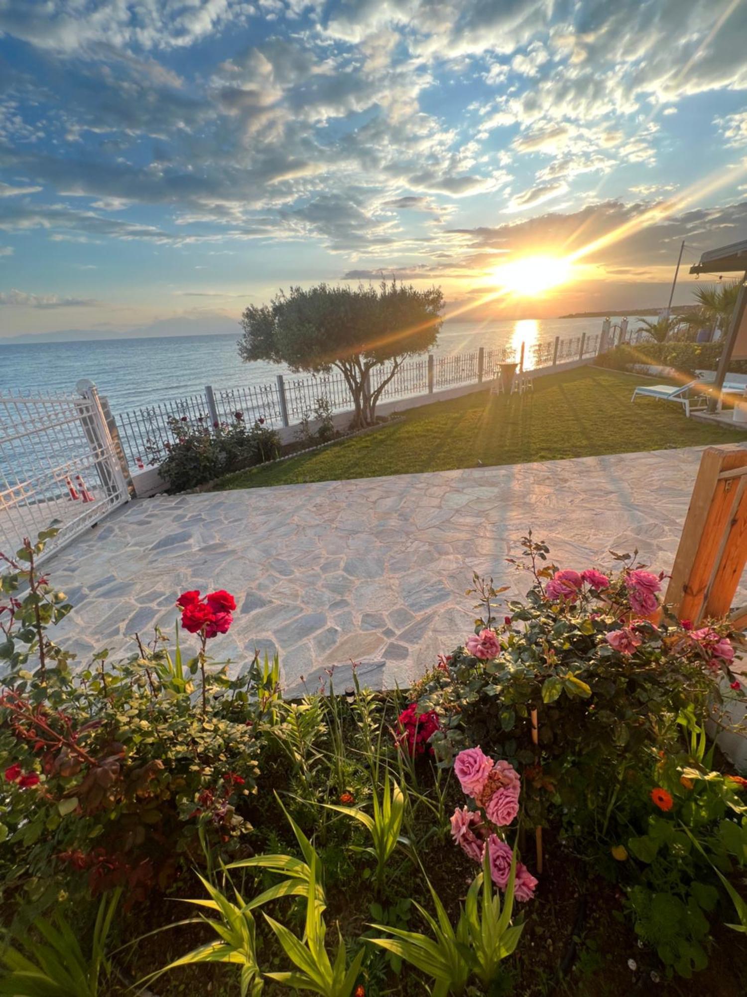 Beachfront Villa Athina Vergia Bagian luar foto